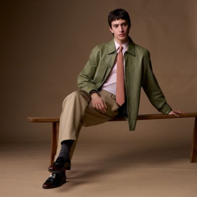 エルメス ネクタイ  オレンジ ハイブランド HERMES エルメスカラー ネクタイ シルク100